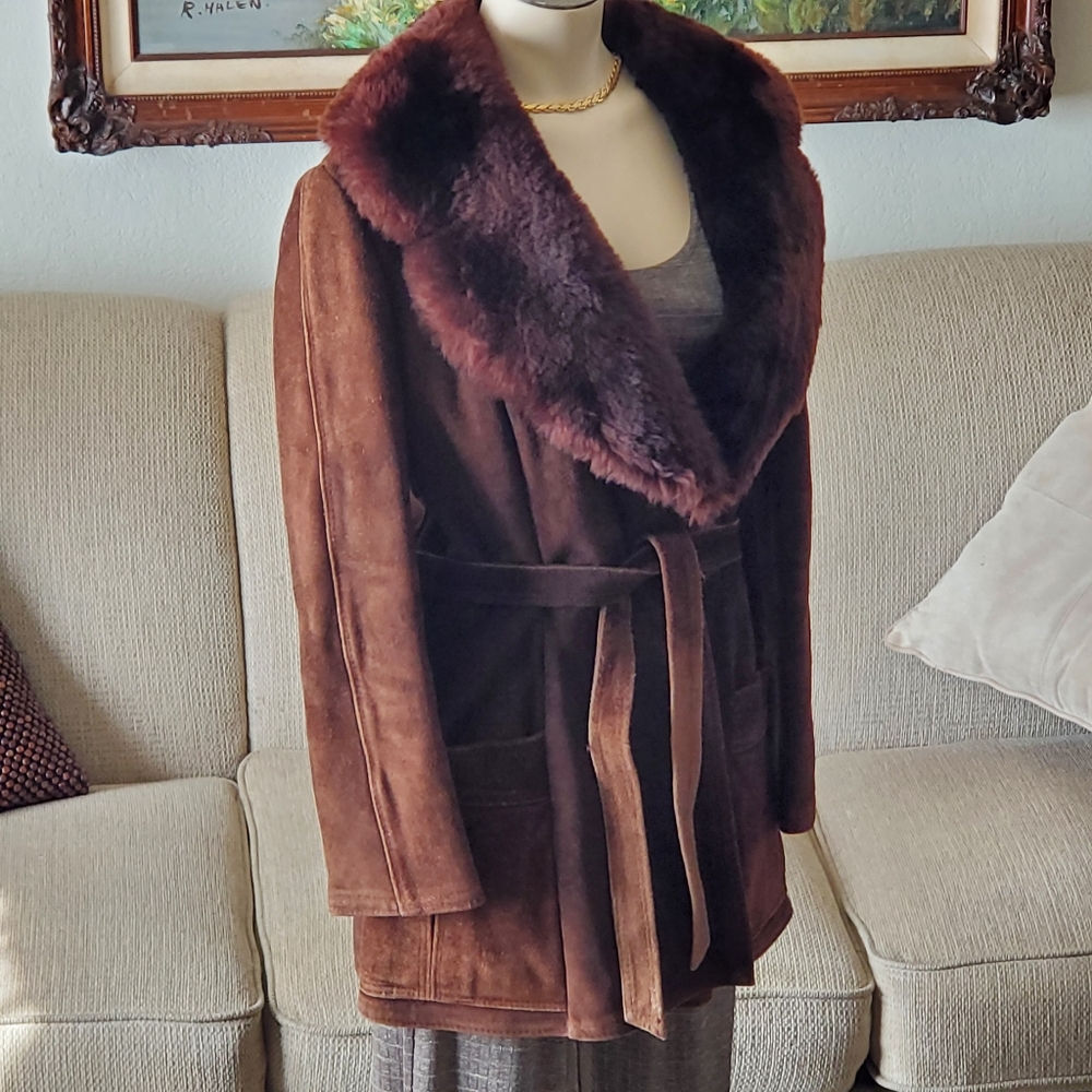 Rare Genuine Leather Made in Argentina Vintage Suede Coat with WPL# - Picture 3 of 15